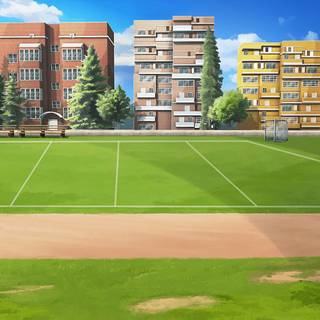 School yard anime wallpaper