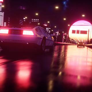 Vaporwave car wallpaper