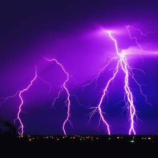 Purple lightning moon wallpaper