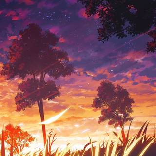 Anime sad landscape wallpaper