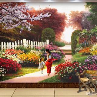 Flower garden art wallpaper