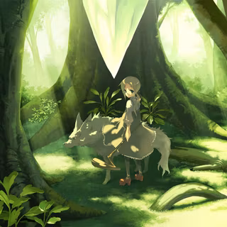 Anime animals forest wallpaper