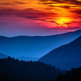 Smoky Mountains sunset wallpaper