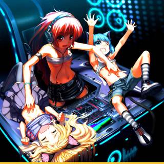 Anime girl DJ wallpaper