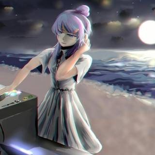 Anime girl DJ wallpaper