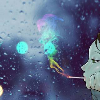 Anime smoking girl wallpaper