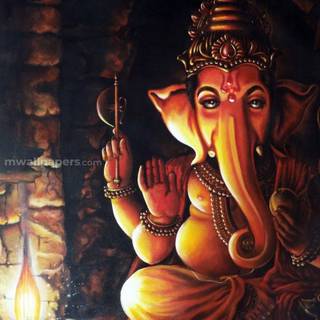 Neon Ganesh mobile wallpaper