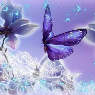 Aesthetic sparkles purple butterflies wallpaper