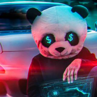 Neon pandas wallpaper