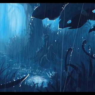 Anime raining wallpaper