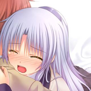Anime couple hug cry wallpaper