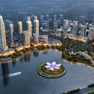 City buildings architecture modern bridge wallpaper