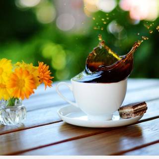 Summer and coffee wallpaper