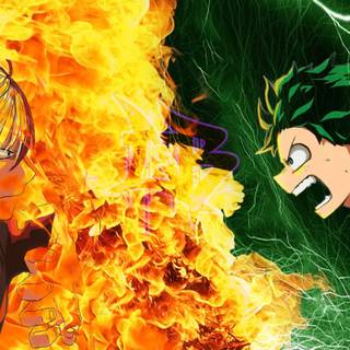 Izuku minimalist orange wallpaper