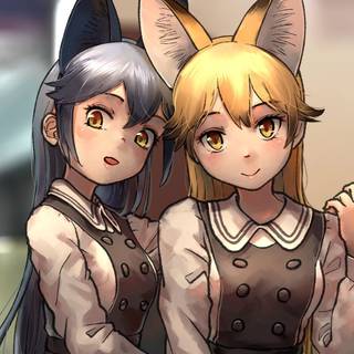 Silver fox anime girl wallpaper