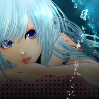 Anime girl blue hair wallpaper