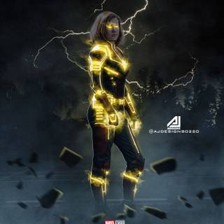Captain Marvel neon wallpaper