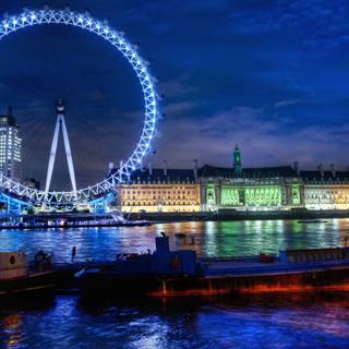 London Eye at night wallpaper