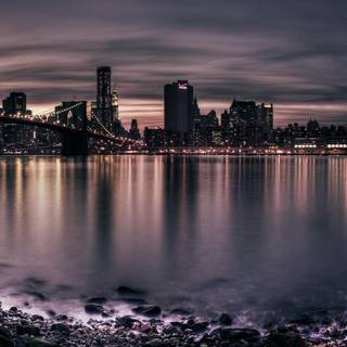 Skyscrapers panorama city lights wallpaper