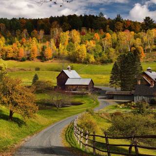 Beautiful countryside village wallpaper