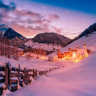 Pretty village Alps wallpaper