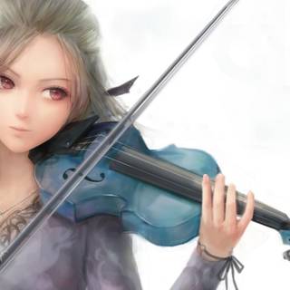 Women holding violin wallpaper