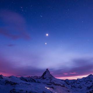 Road mountain stars sky wallpaper