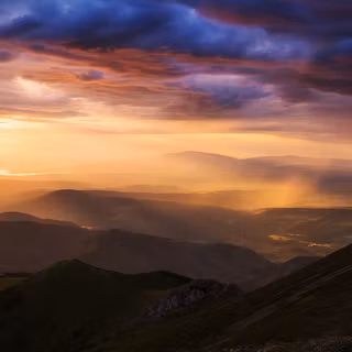 Rain mountain river clouds wallpaper