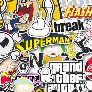 Sticker bomb desktop wallpaper