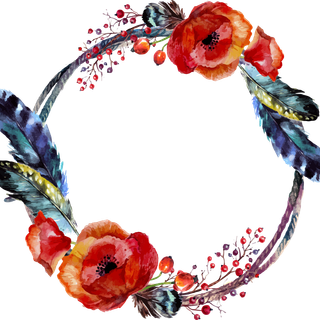 Boho floral wreath wallpaper