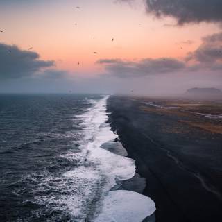 Black Sand Beach Iceland wallpaper