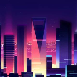 Retro city HD wallpaper