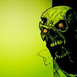 Green skull desktop wallpaper