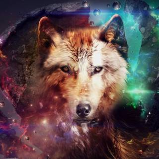 Neon wolf desktop wallpaper