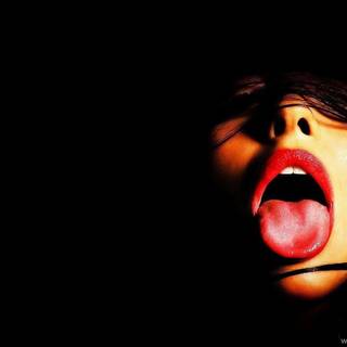 A women in black and red wallpaper