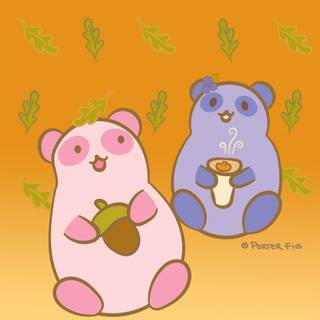 Panda with coffee wallpaper