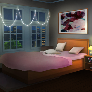 Anime pink bedroom wallpaper