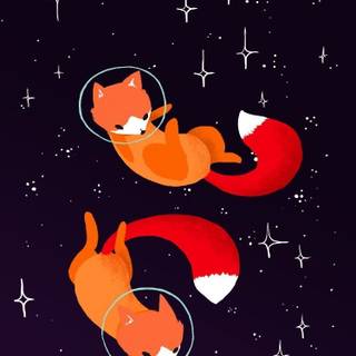 Cute foxes wallpaper