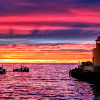 Lighthouse sunrise and sunset wallpaper
