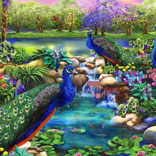 Paradise garden wallpaper