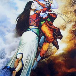 HD anime Radha and Krishna wallpaper