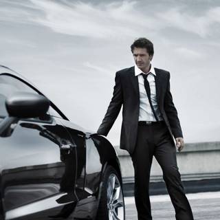 Man with car wallpaper