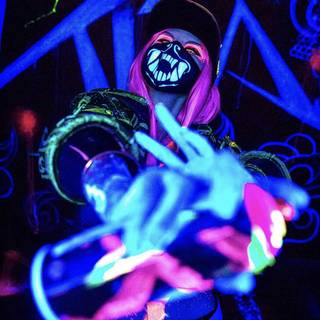 Neon effect girl anime wallpaper