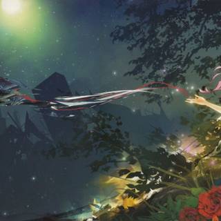 Red nature anime wallpaper