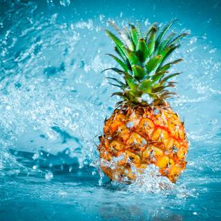 Pineapple water splash wallpaper