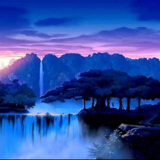 Mountain clouds beach reflection wallpaper