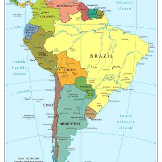 South America map wallpaper
