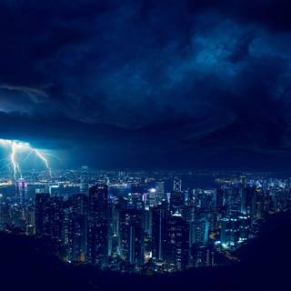 Blue lightning wallpaper