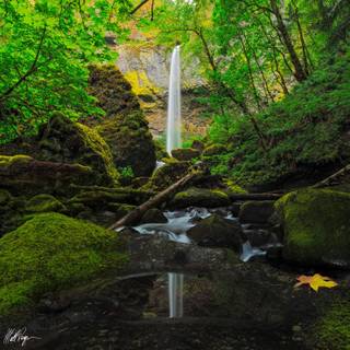Elowah Falls Oregon Columbia River Gorge wallpaper