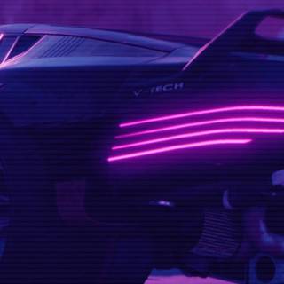 Retro synth wave wallpaper